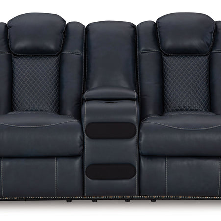 Fyne-dyme - Power Reclining Loveseat With Console/Adj Hdrst