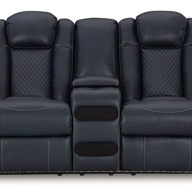 Fyne-dyme - Power Reclining Loveseat With Console/Adj Hdrst