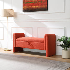 Modern Teddy Bed End Bench with Arms and Storage
