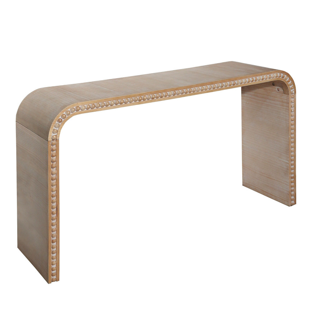Waterfall Console Table with Wood Bead Trim 59
