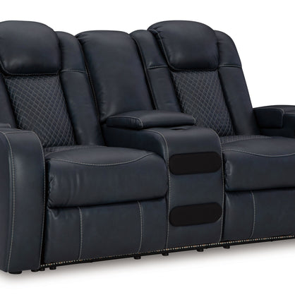Fyne-dyme - Power Reclining Loveseat With Console/Adj Hdrst