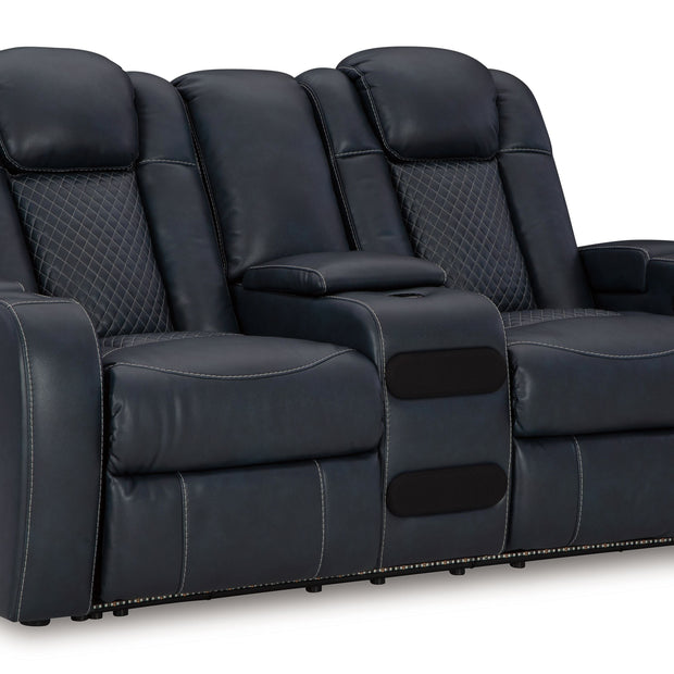 Fyne-dyme - Power Reclining Loveseat With Console/Adj Hdrst