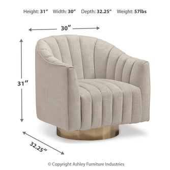 Penzlin - Swivel Accent Chair - Pearl
