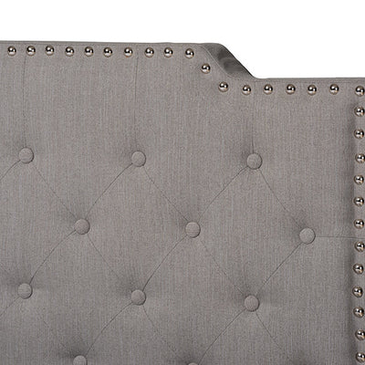 Baxton Studio Marion Modern Transitional Grey Fabric Upholstered Button Tufted King Size Panel Bed