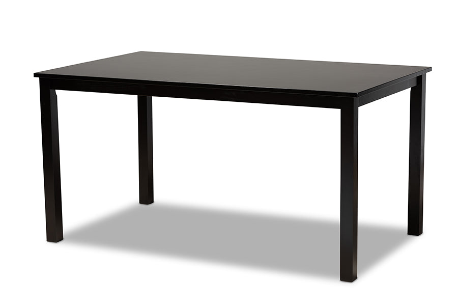 Baxton Studio Eveline Modern and Contemporary Espresso Brown Finished Rectangular Wood Dining Table