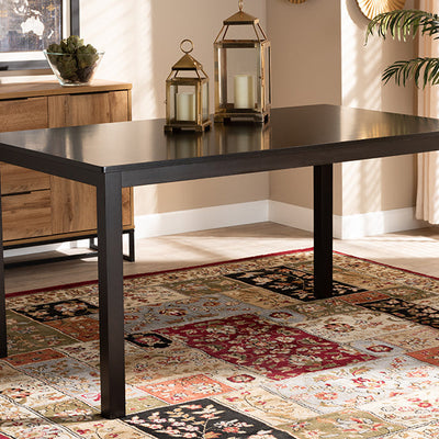 Baxton Studio Eveline Modern and Contemporary Espresso Brown Finished Rectangular Wood Dining Table