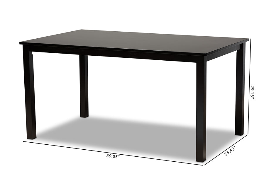 Baxton Studio Eveline Modern and Contemporary Espresso Brown Finished Rectangular Wood Dining Table