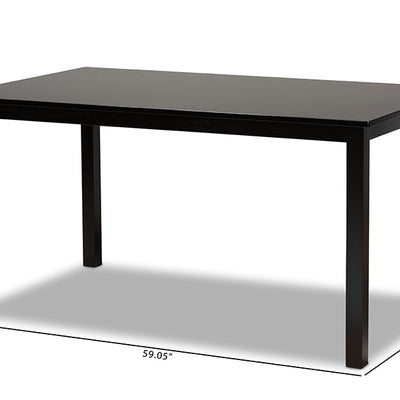 Baxton Studio Eveline Modern and Contemporary Espresso Brown Finished Rectangular Wood Dining Table