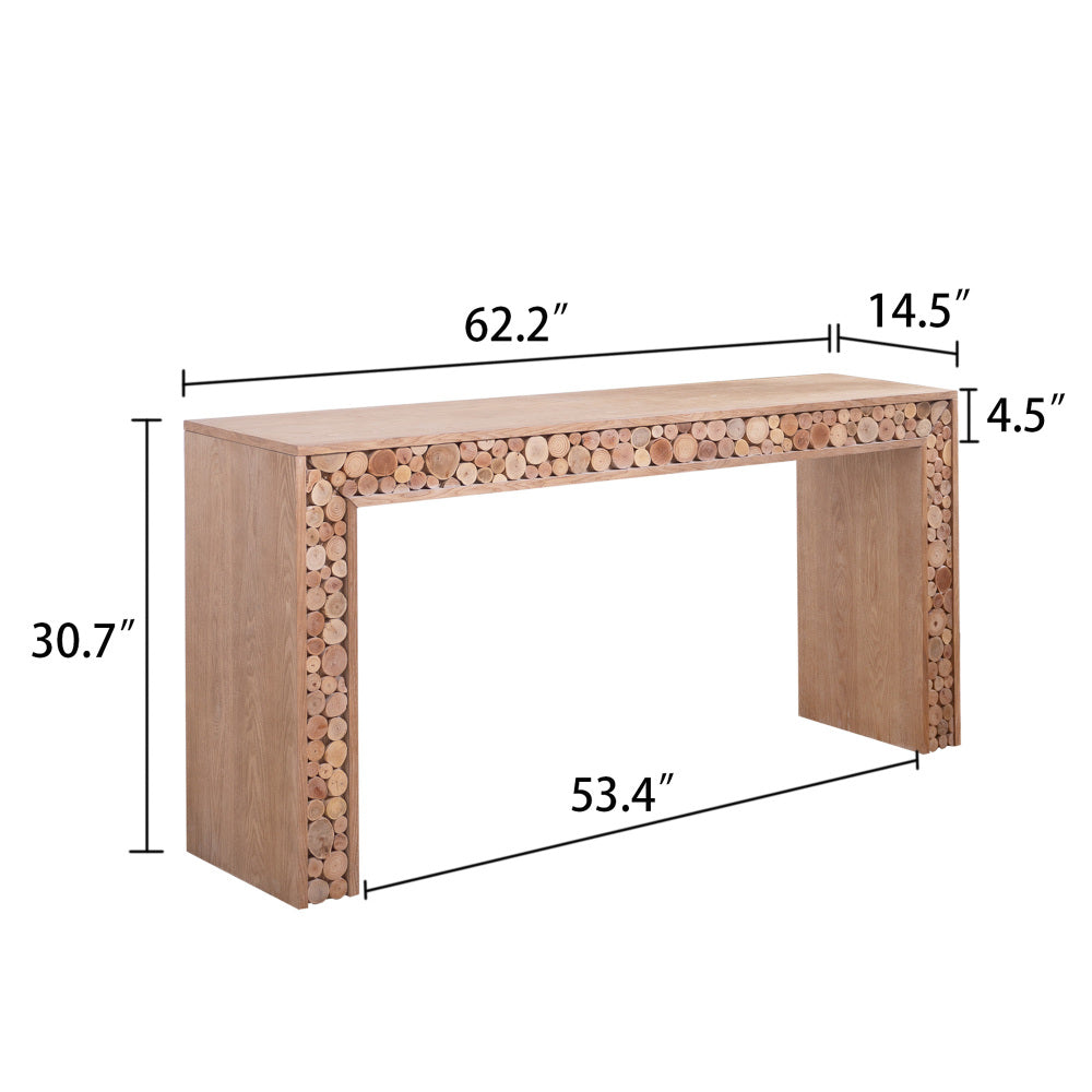 Rustic Console Table with Natural Log Accents | 62
