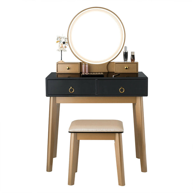 Makeup Vanity Table Set 3 Color Lighting Dressing Table