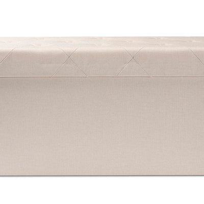 Baxton Studio Gerwin Modern and Contemporary Beige Fabric Upholstered and Oak Brown Finished Wood 2-Drawer Storage Ottoman