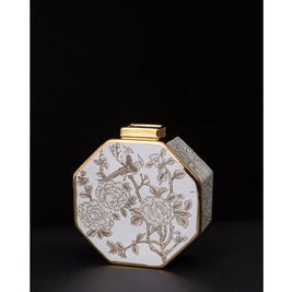 Modern Chinese Gilded White Porcelain Tabletop Vase