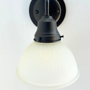 Frosted Glass Factory Holophane Wall Sconce Light Fixture