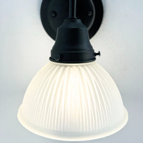 Frosted Glass Factory Holophane Wall Sconce Light Fixture