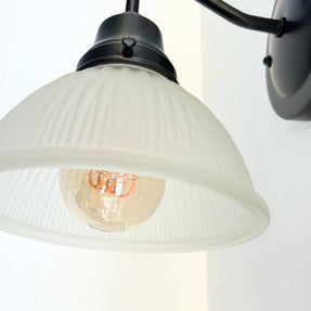 Frosted Glass Factory Holophane Wall Sconce Light Fixture