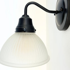 Frosted Glass Factory Holophane Wall Sconce Light Fixture