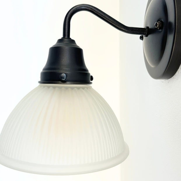 Frosted Glass Factory Holophane Wall Sconce Light Fixture