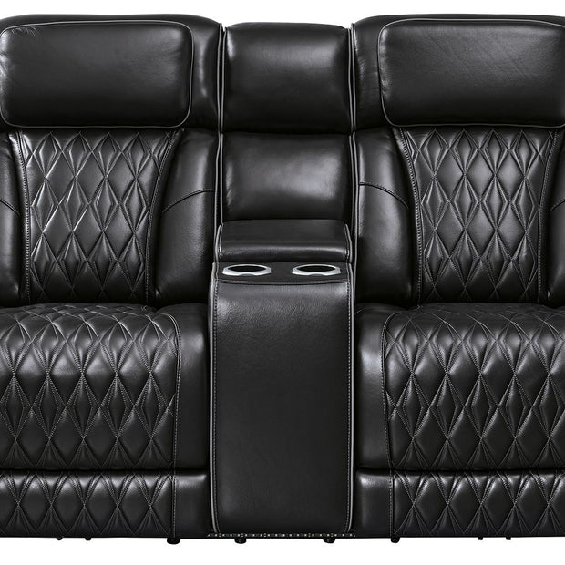 Boyington - Power Reclining Loveseat With Console/Adj Hdrst