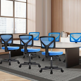 Ergonomic Armless Office Desk Chair Mesh Swivel Rolling Chair with Wheels