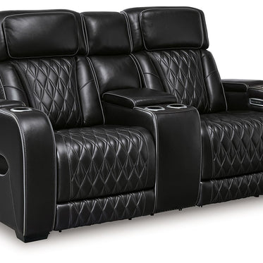 Boyington - Power Reclining Loveseat With Console/Adj Hdrst