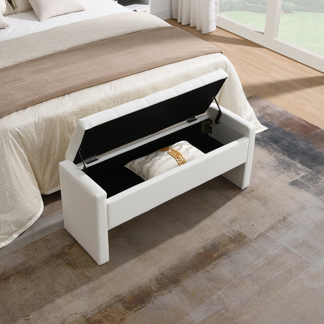 Modern Bed End Bench with Storage