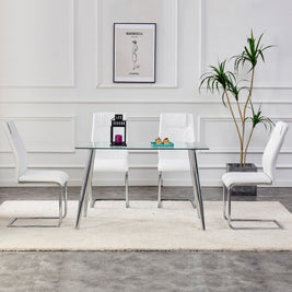 Modern Dining Chairs with Faux Leather Padded Seat