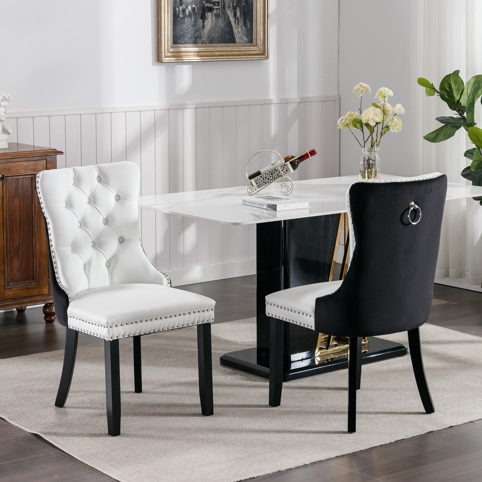 Nikki Collection Modern Tufted Dining Chair Set