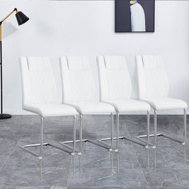 Modern Dining Chairs with Faux Leather Padded Seat