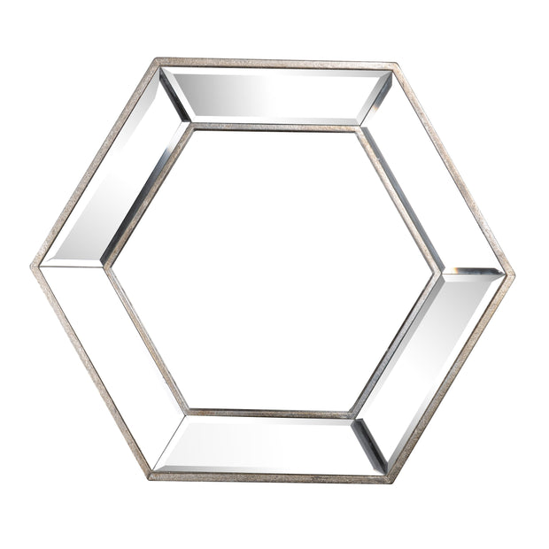 20" x 18" Hexagon Wall Mirror with Contemporary Glass Design