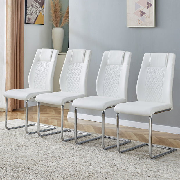 Modern Dining Chairs with Faux Leather Padded Seat