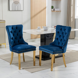 Nikki Collection Modern Velvet Upholstered Dining Chair Set of 2