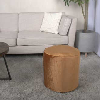 Shimon Cylinder Pouf, Apricot