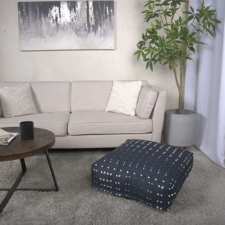 Dalm Fabric Square Pouf