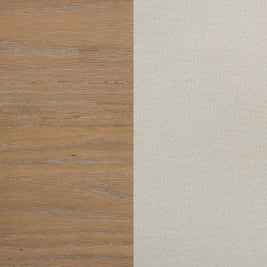 Leanne Queen LED Panel Bed Off White and Light Oak