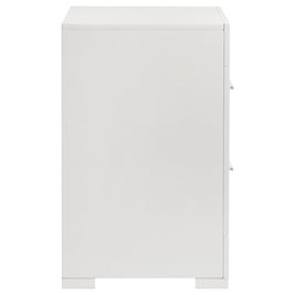 Ives 2-drawer Nightstand Bedside Table White High Gloss