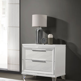 Marmore 2-drawer Nightstand Bedside Table White