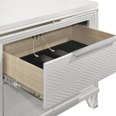 Marmore 2-drawer Nightstand Bedside Table White