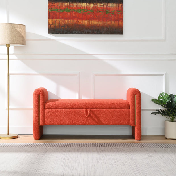 Modern Teddy Bed End Bench with Arms and Storage
