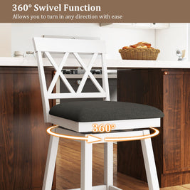 Counter Height Swivel Bar Stools with Upholstered Seat