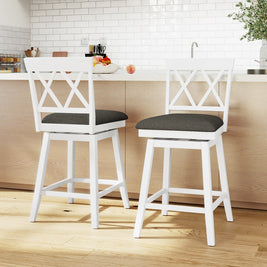 Counter Height Swivel Bar Stools with Upholstered Seat