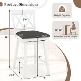 Counter Height Swivel Bar Stools with Upholstered Seat
