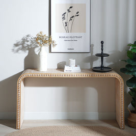 Waterfall Console Table with Wood Bead Trim 59