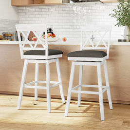 Counter Height Swivel Bar Stools with Upholstered Seat