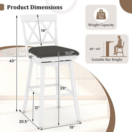 Counter Height Swivel Bar Stools with Upholstered Seat