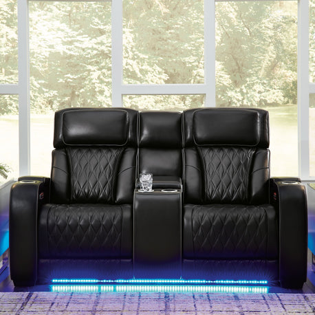 Boyington - Power Reclining Loveseat With Console/Adj Hdrst