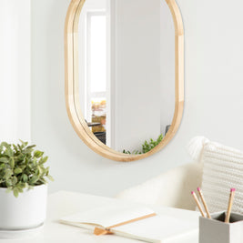 Hutton Wood Framed Capsule Mirror