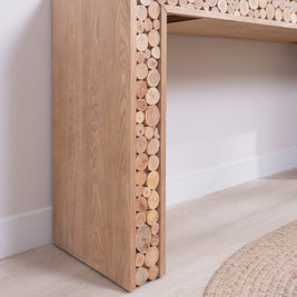 Rustic Console Table with Natural Log Accents | 62