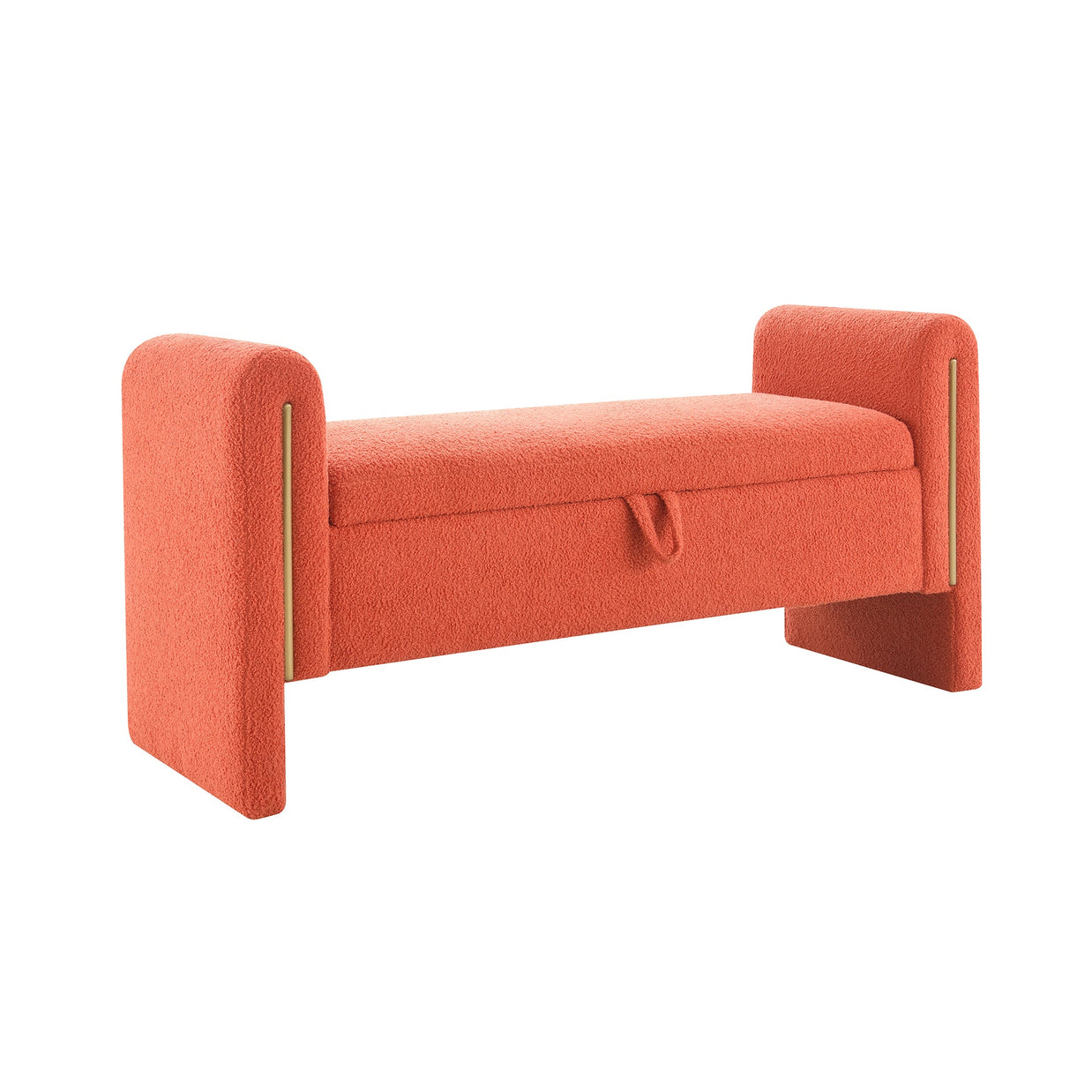 Modern Teddy Bed End Bench with Arms and Storage