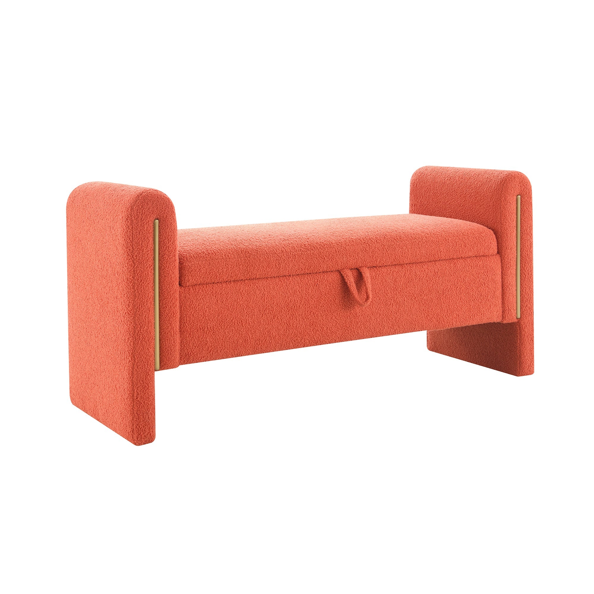 Modern Teddy Bed End Bench with Arms and Storage
