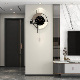 Modern Metal Wall Clock Geometric Decorative Pendulum Home Decor